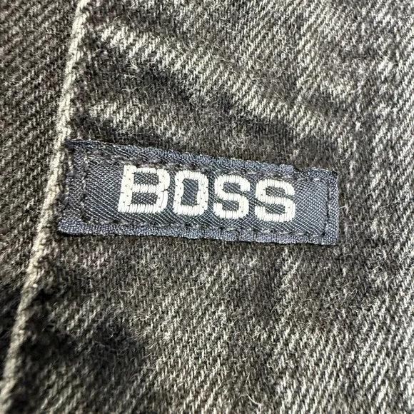 VTG Hugo Boss Baggy Jeans Mens 32 32x28 Frayed Raw Hem 90s Relaxed Black Pants